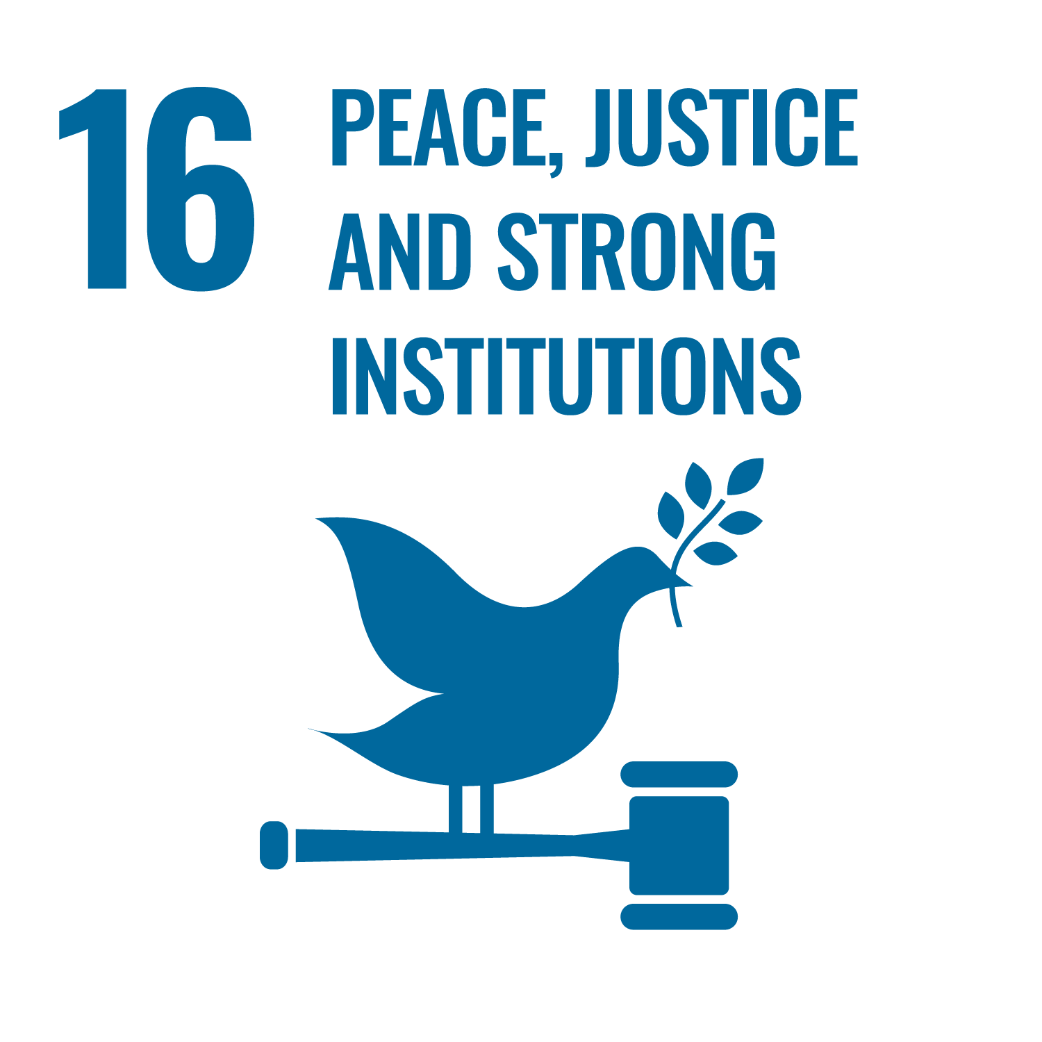 Inverted SDG 16 icon