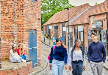 Students walking in Durham