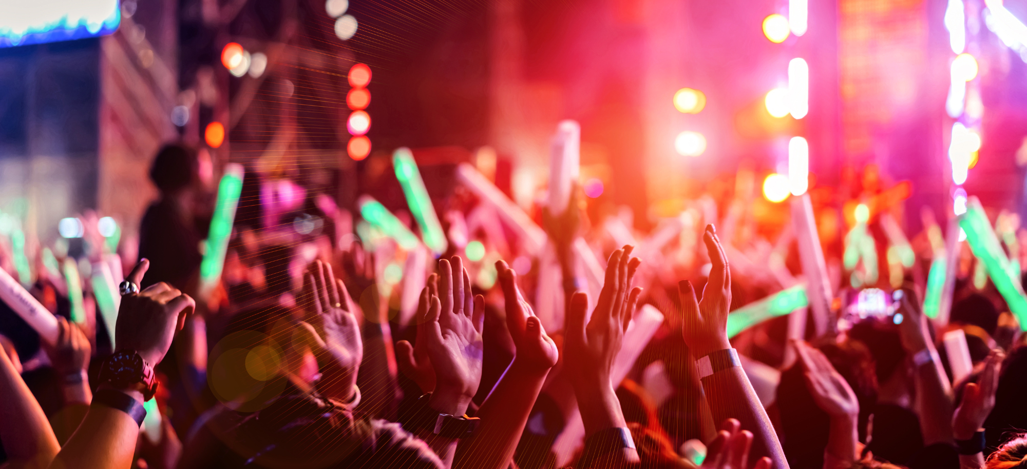 Crowds enjoying a music concert