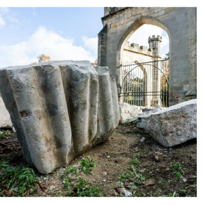 Remains of a cathedral at Auckland Castle