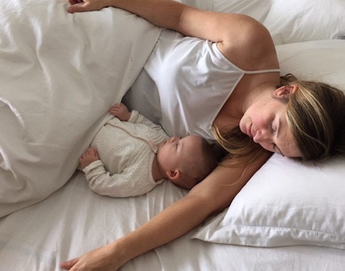 Mum and baby sleeping