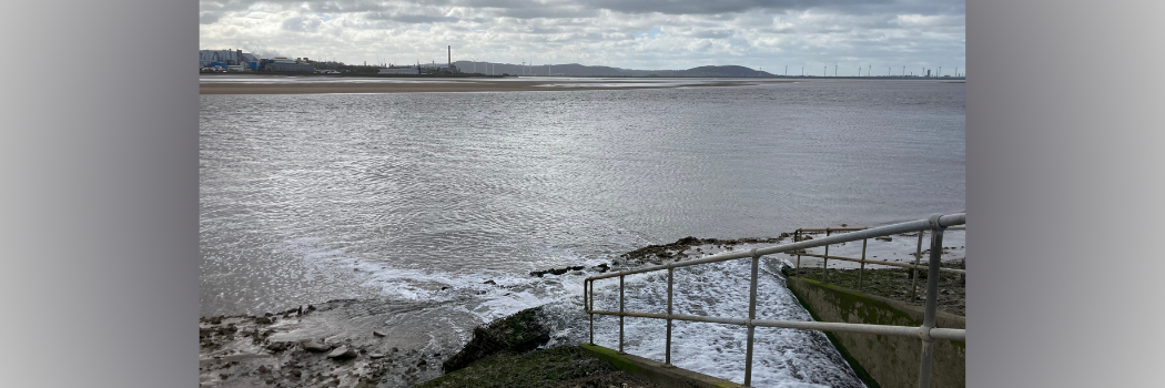 The wide Mersey Estuary in north west England