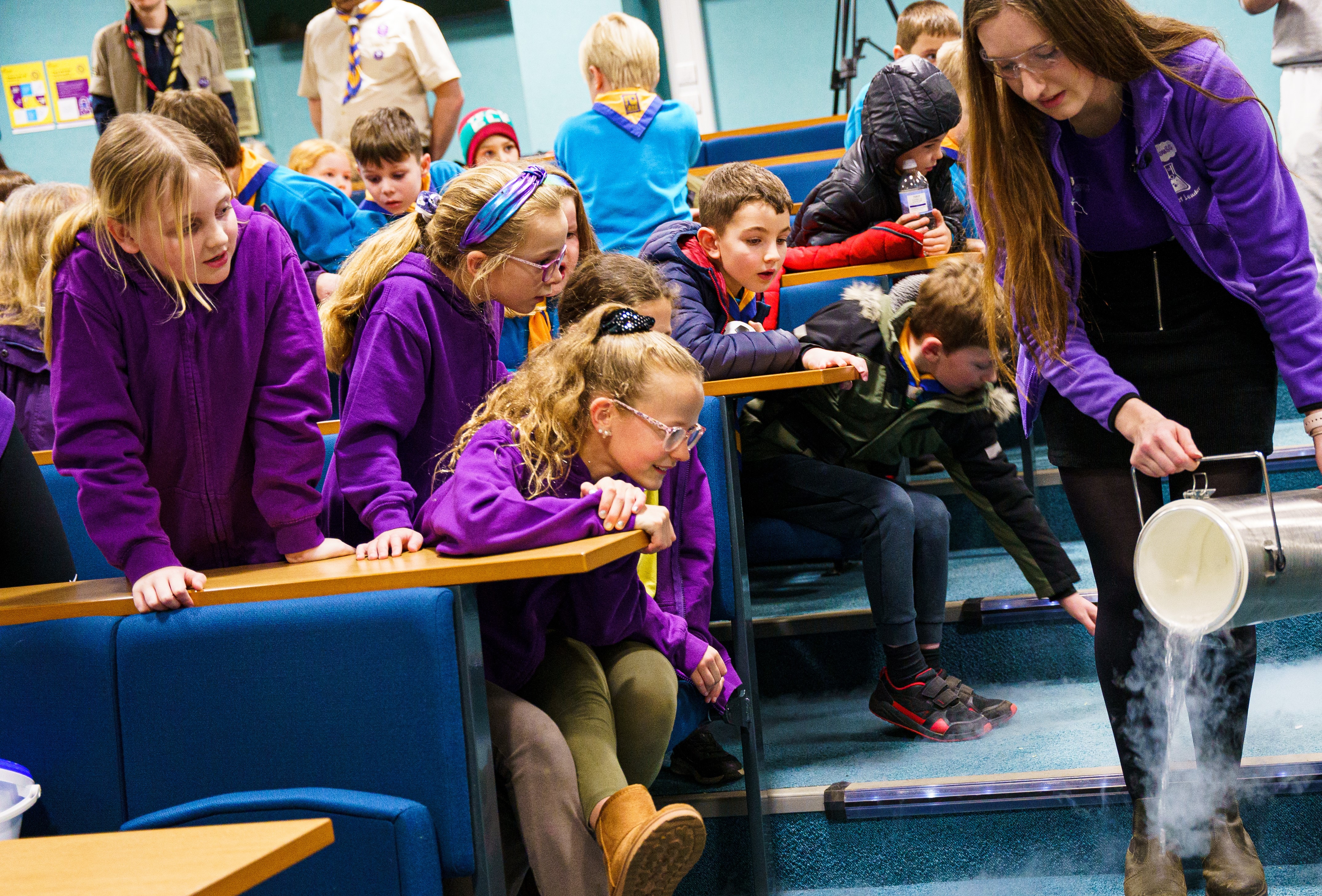 Student Volunteers with groups of local Beavers