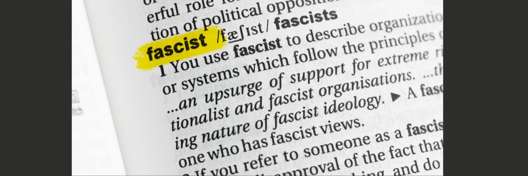 Page from a dictionary showing definition of fascist