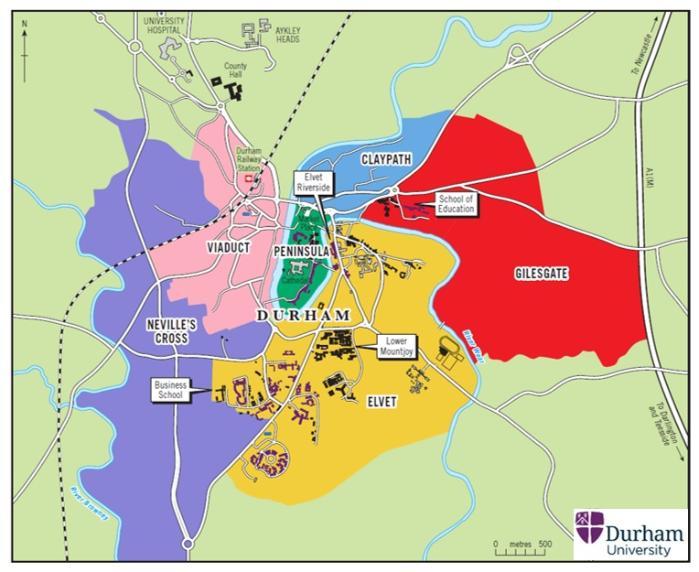 Area Map of Durham City