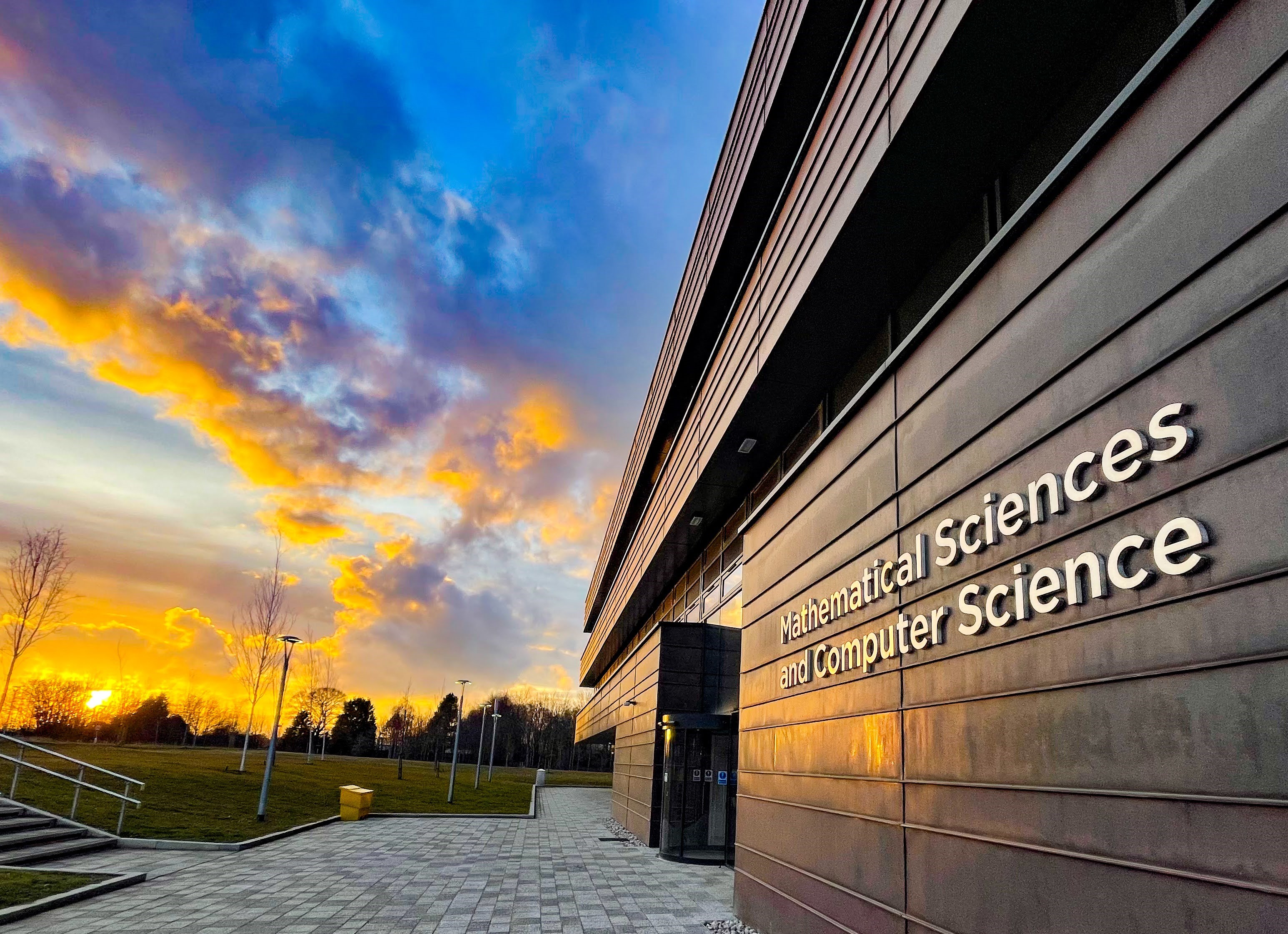 Computer, Science, Building, New, Sunset, clouds