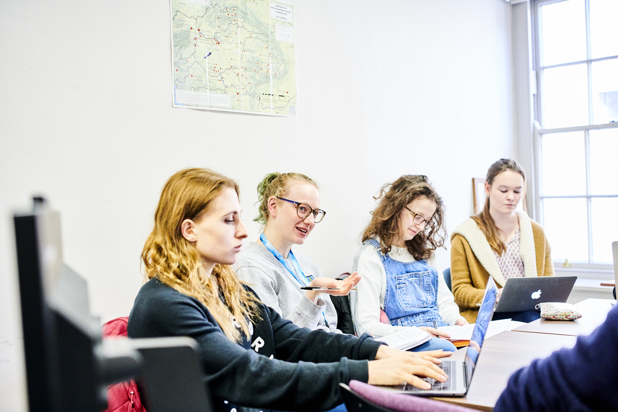 Students listening in a Department of History seminar