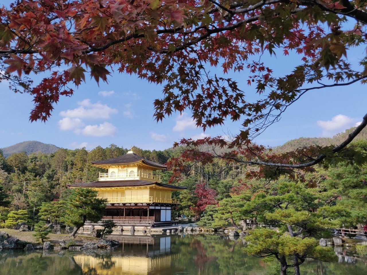 Sun on the pavilion, Kyoto, Japan