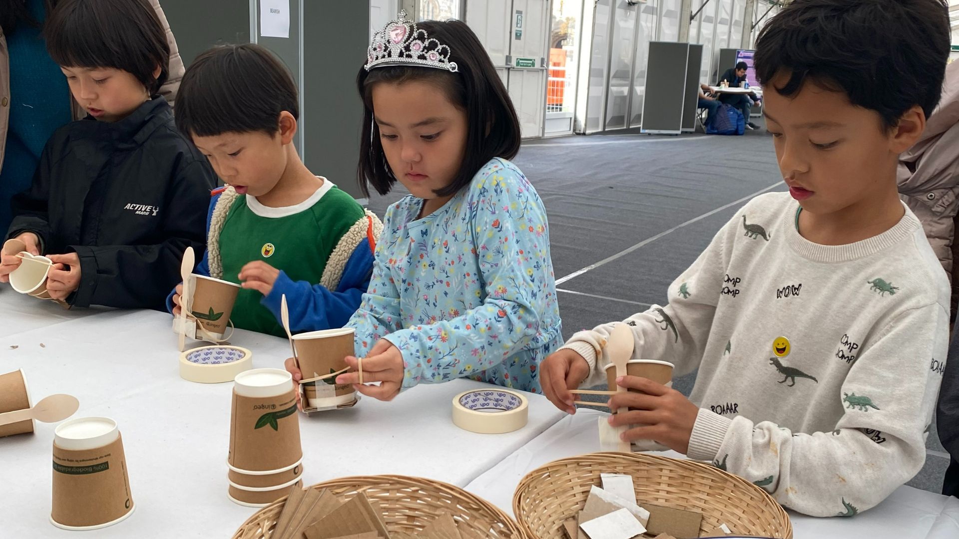 Children taking part in an activity with Beamish