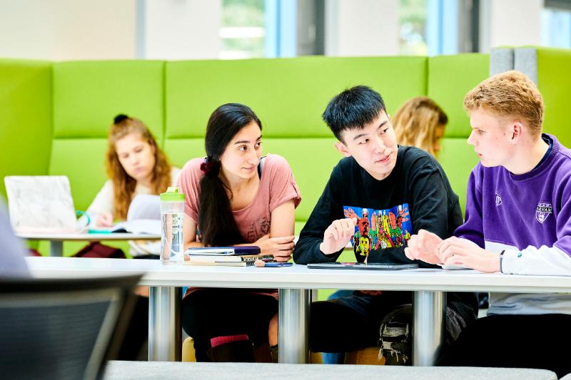 Students studying in Teaching and Learning Centre