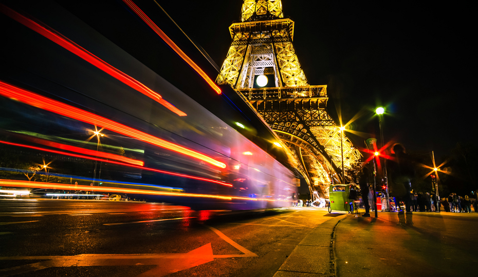 The Eiffel Tower at night