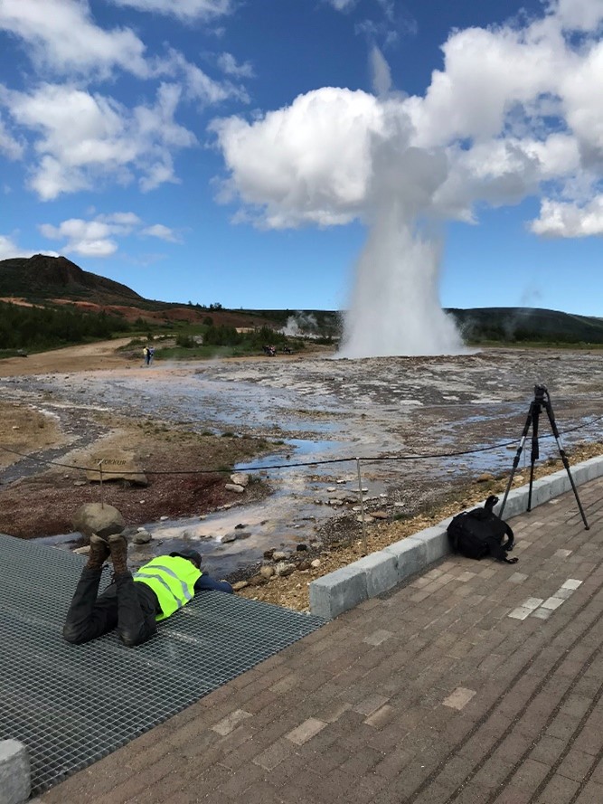 Cameraman Terry Winn at Euro News shooting a TV documentary about the Virus-X project.