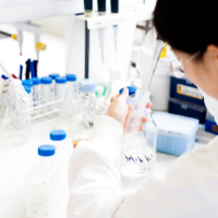 Student in a bioscience laboratory